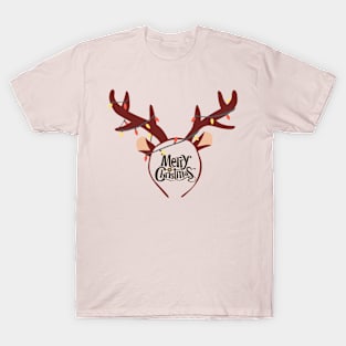 Merry Christmas Reindeer Horn T-Shirt